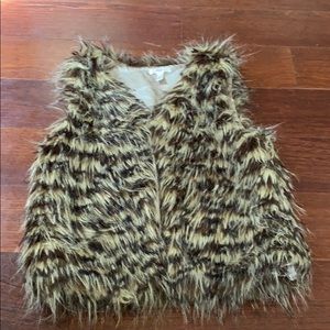 Tiff mixed brown faux fur vest
